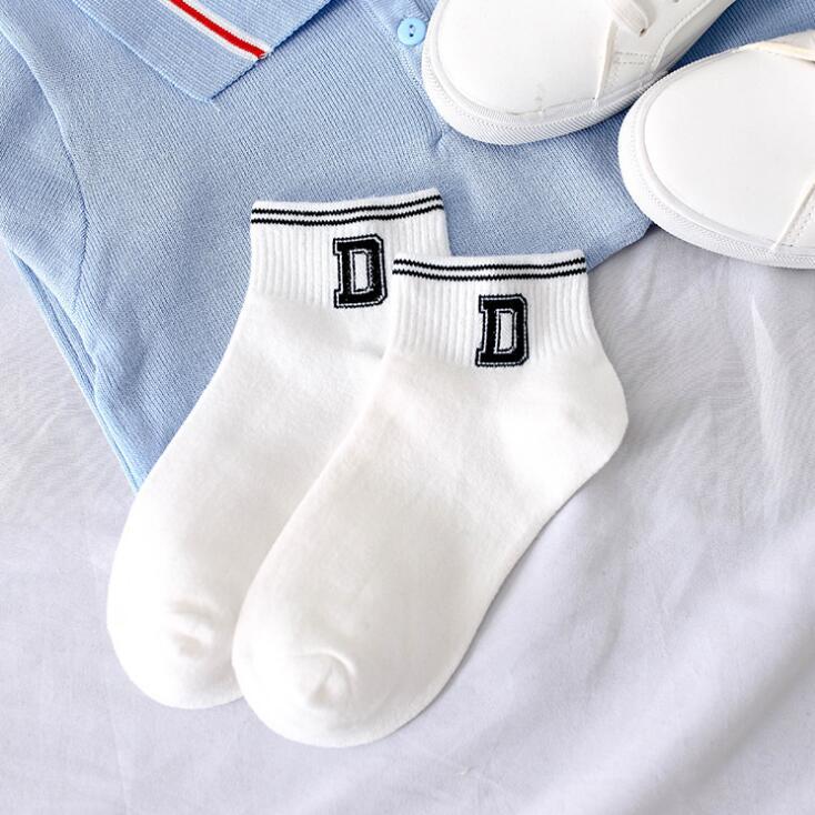 Spring And Summer Female Short Letter Sports Boat Socks Shallow Mouth And Institute Of Wind Socks Cotton Casual Student